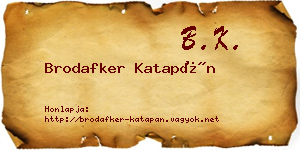 Brodafker Katapán névjegykártya